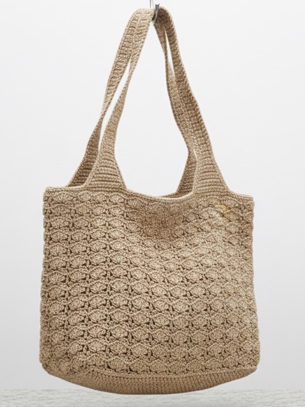 Vintage Croft & Barrow Beige Crochet Tote Bag